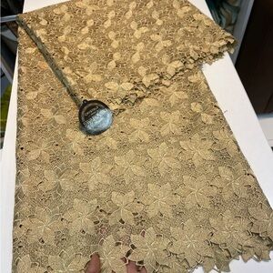 Elegant Gold Lace Dress